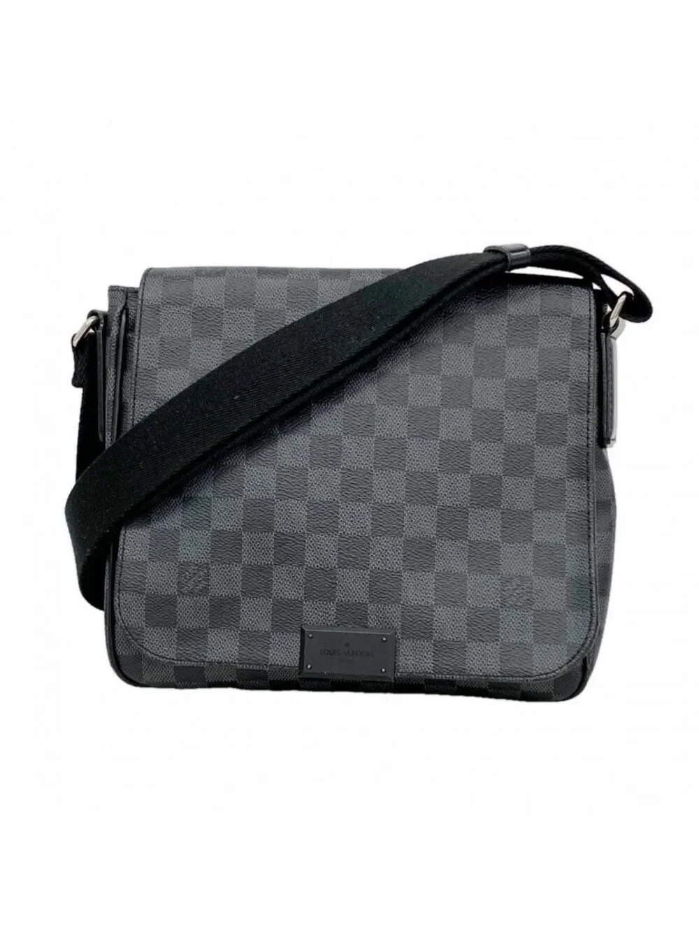 Louis Vuitton Shoulder Bag Damier Graphite District PM Black Gray